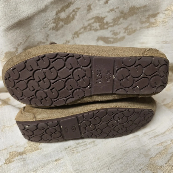 UGG ALENA KIDS MOCCASIN CHESTNUT SUEDE SLIPPERS US KIDS SIZE 1 - Picture 8 of 8